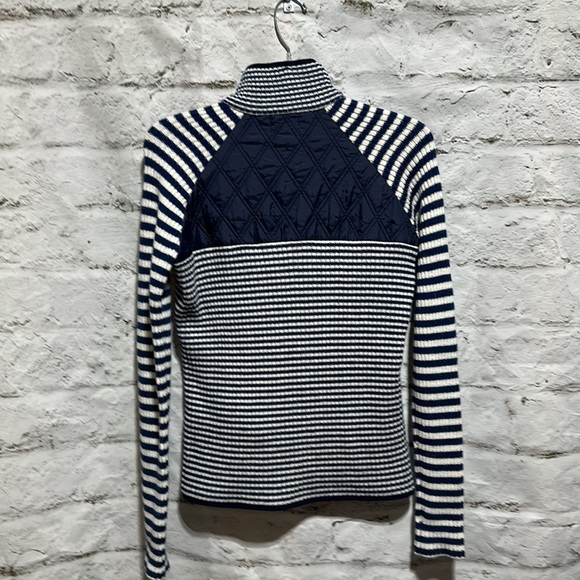 Pink Pineapple Navy and White Stripe Sweater Jacket NWT size Medium - Picture 2 of 7